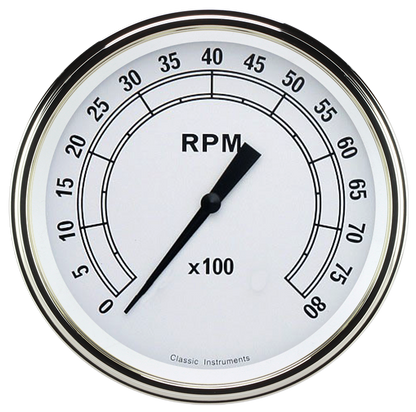 Classic Instruments CW71SLF Classic White - Tachometer 8K RPM 4-5/8"
