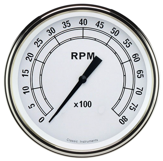 Classic Instruments CW71SLF Classic White - Tachometer 8K RPM 4-5/8"