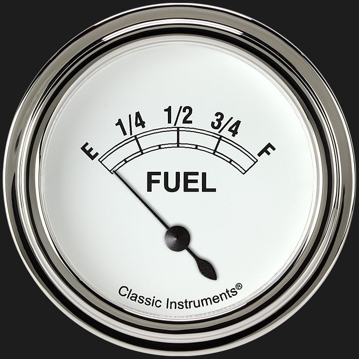 Classic Instruments CW211SLF Classic White 2 5/8" Fuel Gauge