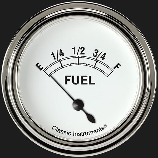 Classic Instruments CW211SLF Classic White 2 5/8" Fuel Gauge
