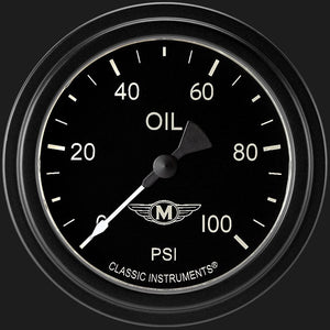 Classic Instruments MA381BLF Moal Bomber 2 5/8" Oil Pressure Gauge