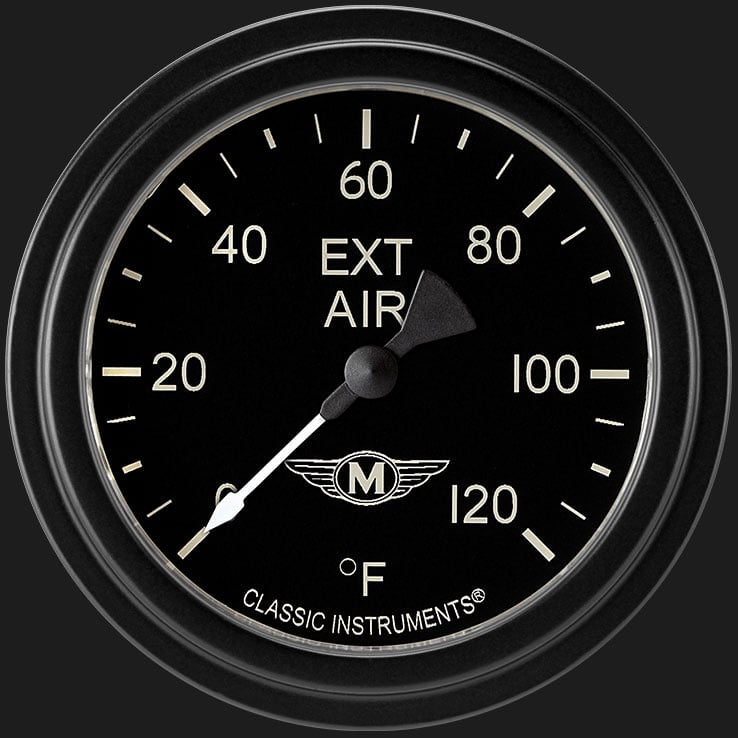 Classic Instruments MA399BLF Moal Bomber 2 5/8" Outside Air Temp Gauge