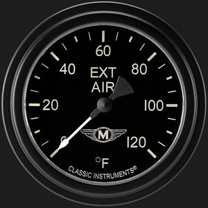 Classic Instruments MA399BLF Moal Bomber 2 5/8" Outside Air Temp Gauge
