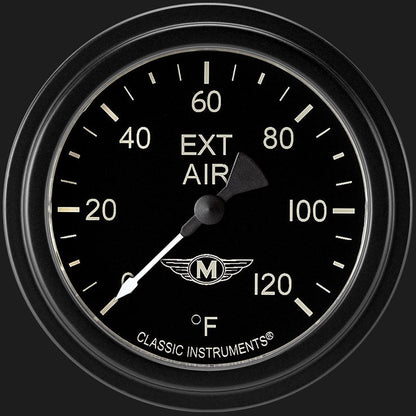 Classic Instruments MA399BLF Moal Bomber 2 5/8" Outside Air Temp Gauge
