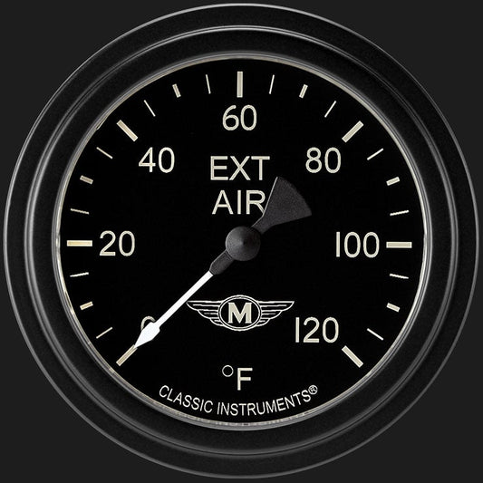 Classic Instruments MA399BLF Moal Bomber 2 5/8" Outside Air Temp Gauge