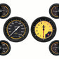 Classic Instruments AX01YBLF Autocross Yellow - 6 Gauge Set 3-3/8" Speedo & Tacho, 2-1/18" Fuel, Oil, Temp, Volts