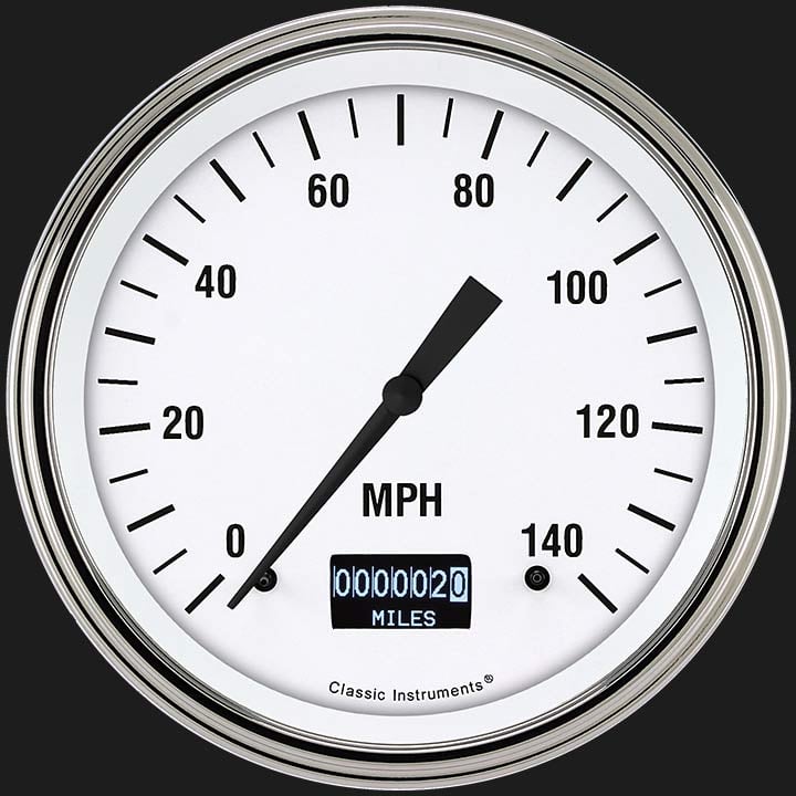 Classic Instruments WH56DSLF White Hot 4 5/8" Speedometer with Information Screen