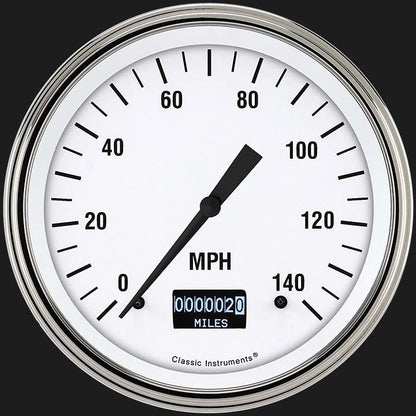 Classic Instruments WH56DSLF White Hot 4 5/8" Speedometer with Information Screen