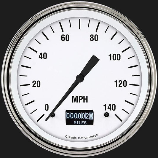 Classic Instruments WH56DSLF White Hot 4 5/8" Speedometer with Information Screen