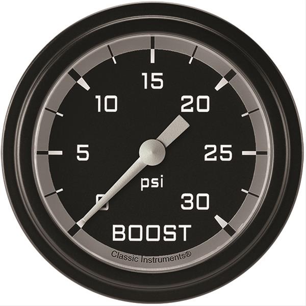 Classic Instruments AX342GBLF Autocross Gray 2 5/8" Boost Gauge, 30 psi