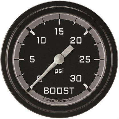 Classic Instruments AX342GBLF Autocross Gray 2 5/8" Boost Gauge, 30 psi