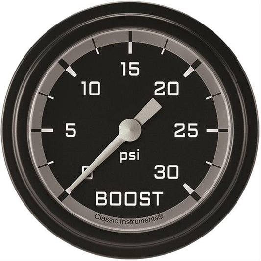 Classic Instruments AX342GBLF Autocross Gray 2 5/8" Boost Gauge, 30 psi