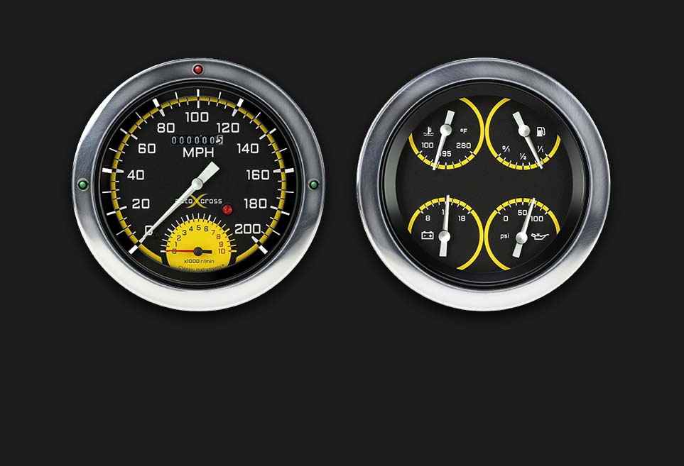 Classic Instruments CT54AXY62 - Auto Cross Yellow 54 - 55 Chevy Truck Package w/ S
