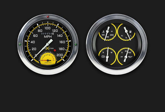 Classic Instruments CT54AXY62 - Auto Cross Yellow 54 - 55 Chevy Truck Package w/ S