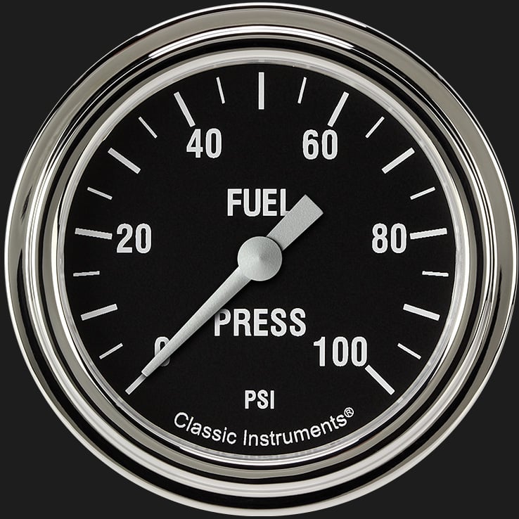 Classic Instruments HR346SLF Hot Rod 2 5/8" Fuel Pressure Gauge, 100 psi