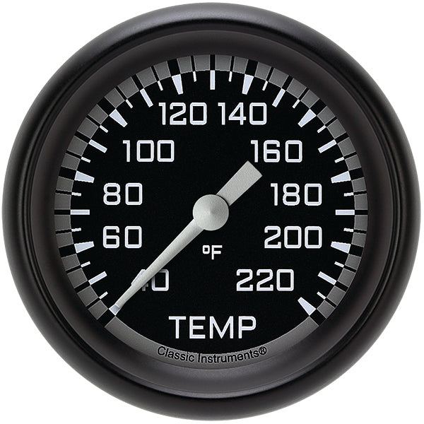 Classic Instruments AX329GBPF Autocross Gray 2 5/8" Stock Eliminator Temp. Gauge
