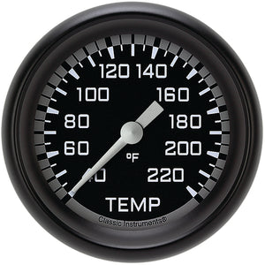 Classic Instruments AX329GBPF Autocross Gray 2 5/8" Stock Eliminator Temp. Gauge