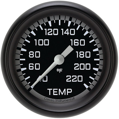 Classic Instruments AX329GBPF Autocross Gray 2 5/8" Stock Eliminator Temp. Gauge