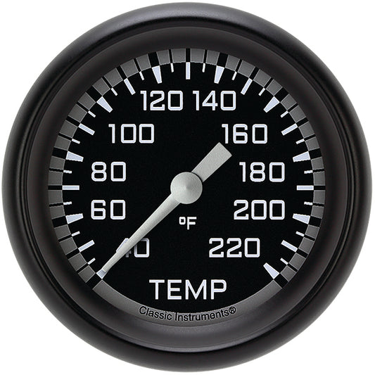 Classic Instruments AX329GBPF Autocross Gray 2 5/8" Stock Eliminator Temp. Gauge