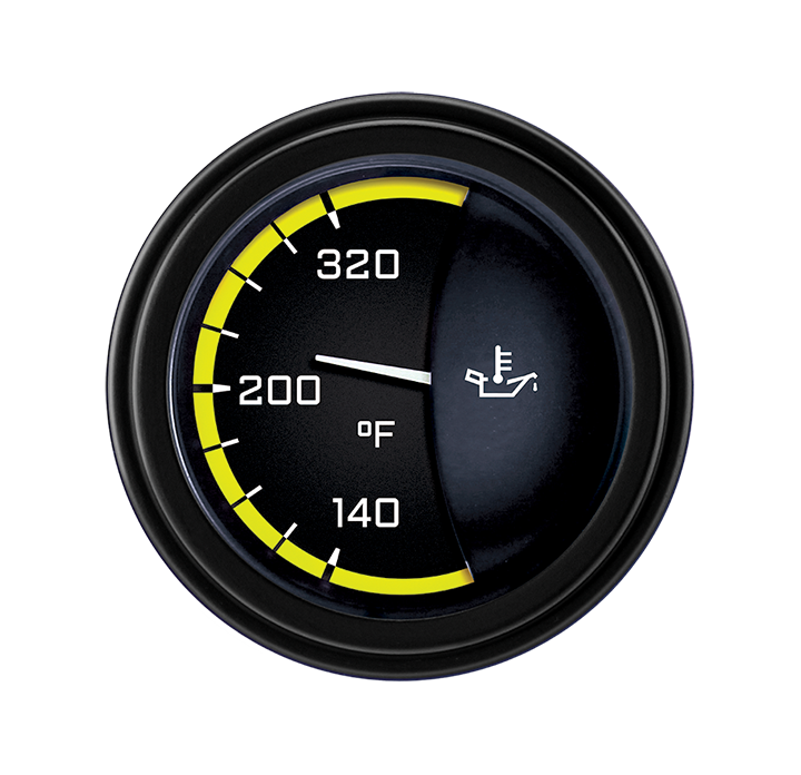 Classic Instruments AX28YBLF Autocross Yellow - Oil Temp Gauge 2-1/6"