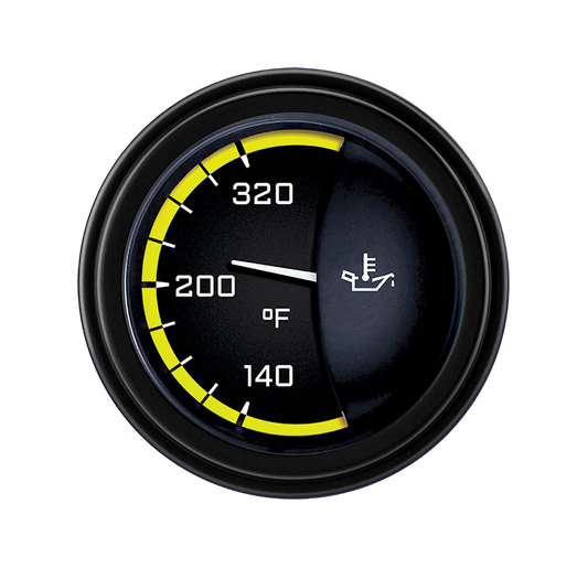 Classic Instruments AX28YBLF Autocross Yellow - Oil Temp Gauge 2-1/6"