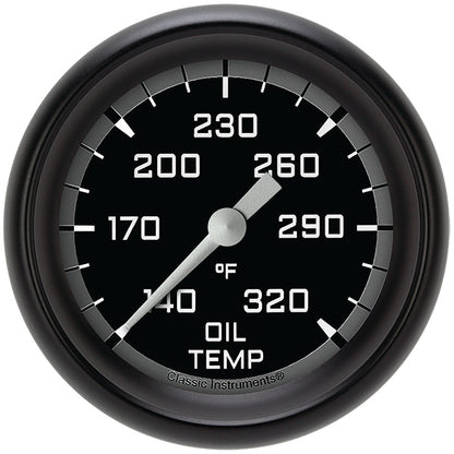 Classic Instruments AX328GBPF Autocross Gray 2 5/8" Oil Temperature Gauge