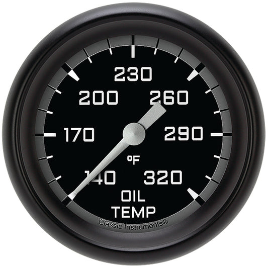 Classic Instruments AX328GBPF Autocross Gray 2 5/8" Oil Temperature Gauge