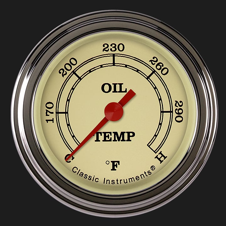Classic Instruments VT128SLF Vintage - Oil Temp Gauge Full Sweep 2-1/8"