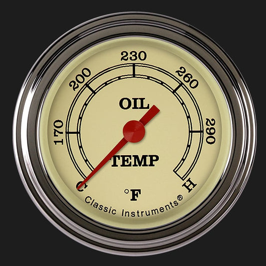 Classic Instruments VT128SLF Vintage - Oil Temp Gauge Full Sweep 2-1/8"