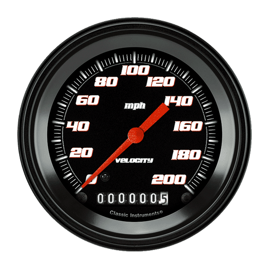 Classic Instruments VS57BBLF Velocity Black - Speedometer Gauge 3-3/8"