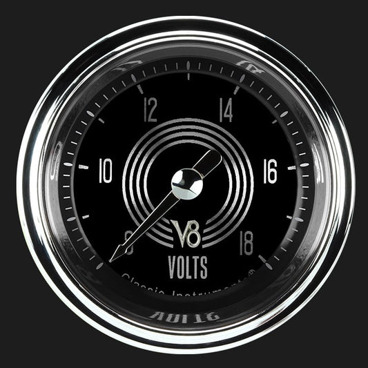 Classic Instruments V8SR130SHC V8 Speedster 2-1/8" Full Sweep Volt