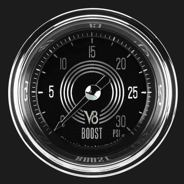 Classic Instruments V8SR142SHC V8 Speedster 2-1/8" Full Sweep Electric Boost 3