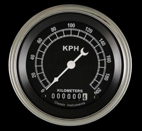 Classic Instruments TR59SLF Traditional - Speedometer Gauge 3-3/8" (stock KPH)