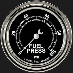 Classic Instruments TR346SLF Traditional 2 5/8" Fuel Pressure Gauge, 100 psi