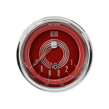 Classic Instruments V8RS07SHC V8 Red Steelie - Gear Indicator Gauge no Overdrive 2-1/8"