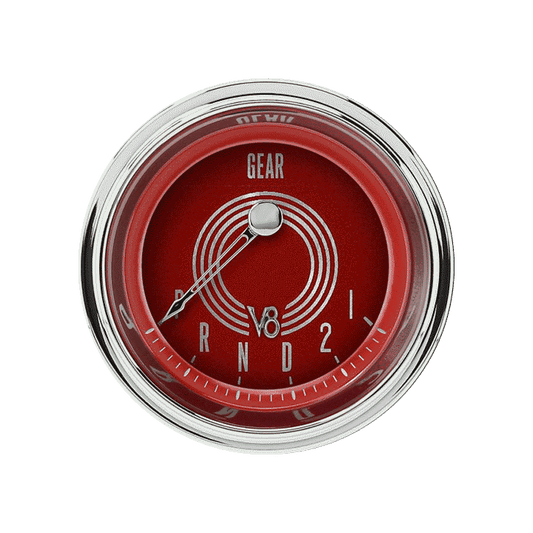 Classic Instruments V8RS07SHC V8 Red Steelie - Gear Indicator Gauge no Overdrive 2-1/8"