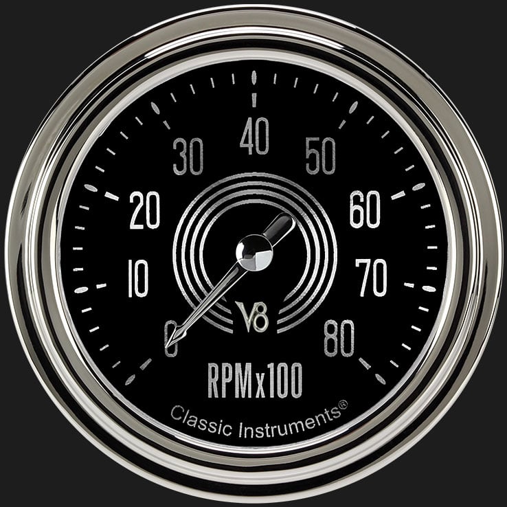 Classic Instruments V8SR383SLC V8 Speedster 2 5/8" Tachometer
