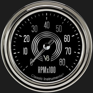 Classic Instruments V8SR383SLC V8 Speedster 2 5/8" Tachometer