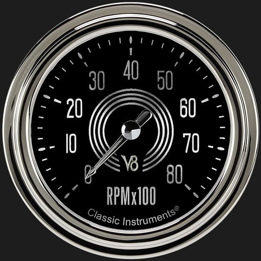 Classic Instruments V8SR383SLC V8 Speedster 2 5/8" Tachometer