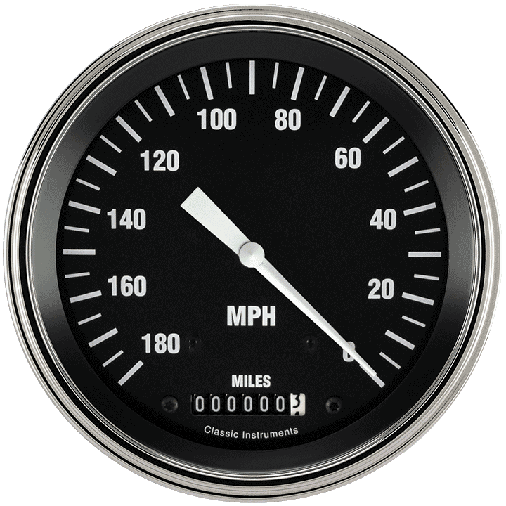 Classic Instruments HC56SLF Hot Rod Reverse Wind Cobra - Speedometer Gauge 4-5/8"