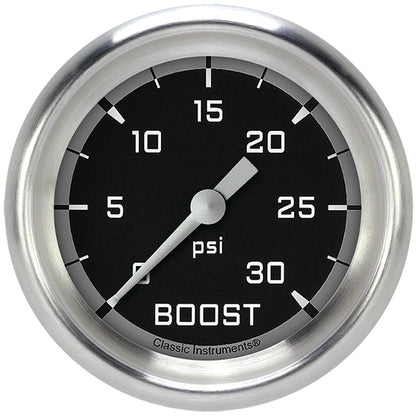 Classic Instruments AX342GAPF Autocross Gray 2 5/8" Boost Gauge, 30 psi