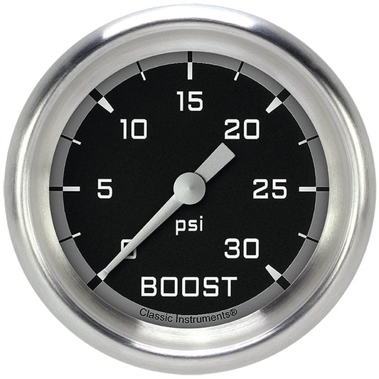 Classic Instruments AX342GAPF Autocross Gray 2 5/8" Boost Gauge, 30 psi