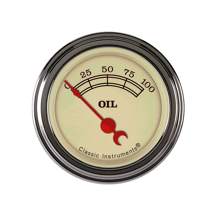 Classic Instruments VT81SLF Vintage - Oil Pressure Gauge 2-1/8"