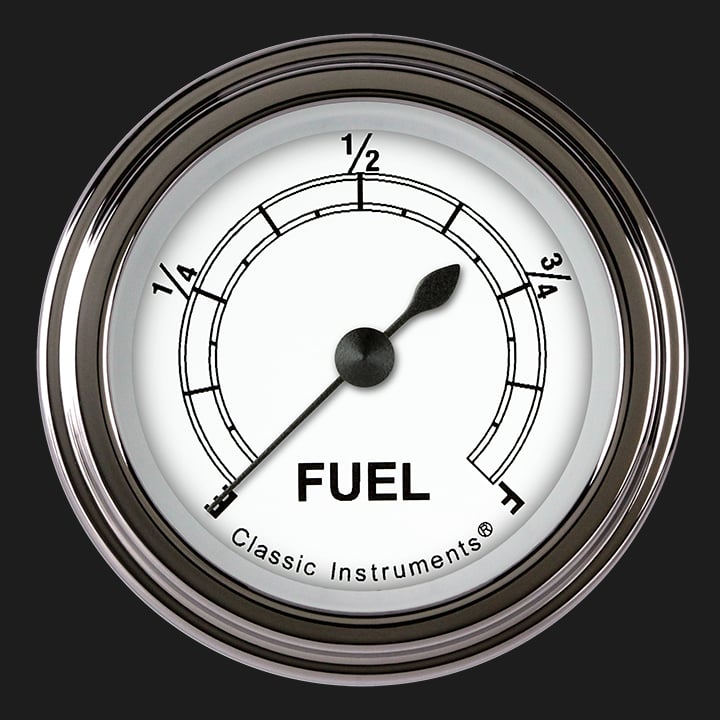 Classic Instruments CW109SLF Classic White - Programmable Fuel Gauge 2-1/8"