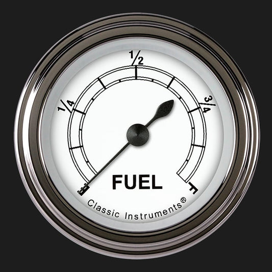 Classic Instruments CW109SLF Classic White - Programmable Fuel Gauge 2-1/8"