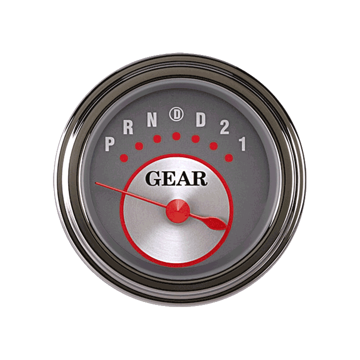 Classic Instruments SS06SLF Silver - Gear Indicator Gauge w/ Overdrive 2-1/8"