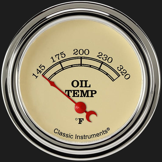 Classic Instruments VT228SLF Vintage 2 5/8" Oil Temperature Gauge