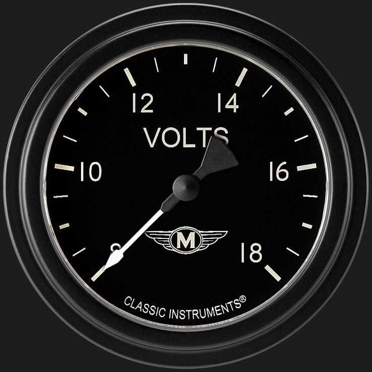 Classic Instruments MA330BLF Moal Bomber 2 5/8" Voltage Gauge