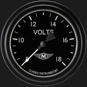 Classic Instruments MA330BLF Moal Bomber 2 5/8" Voltage Gauge