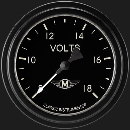 Classic Instruments MA330BLF Moal Bomber 2 5/8" Voltage Gauge